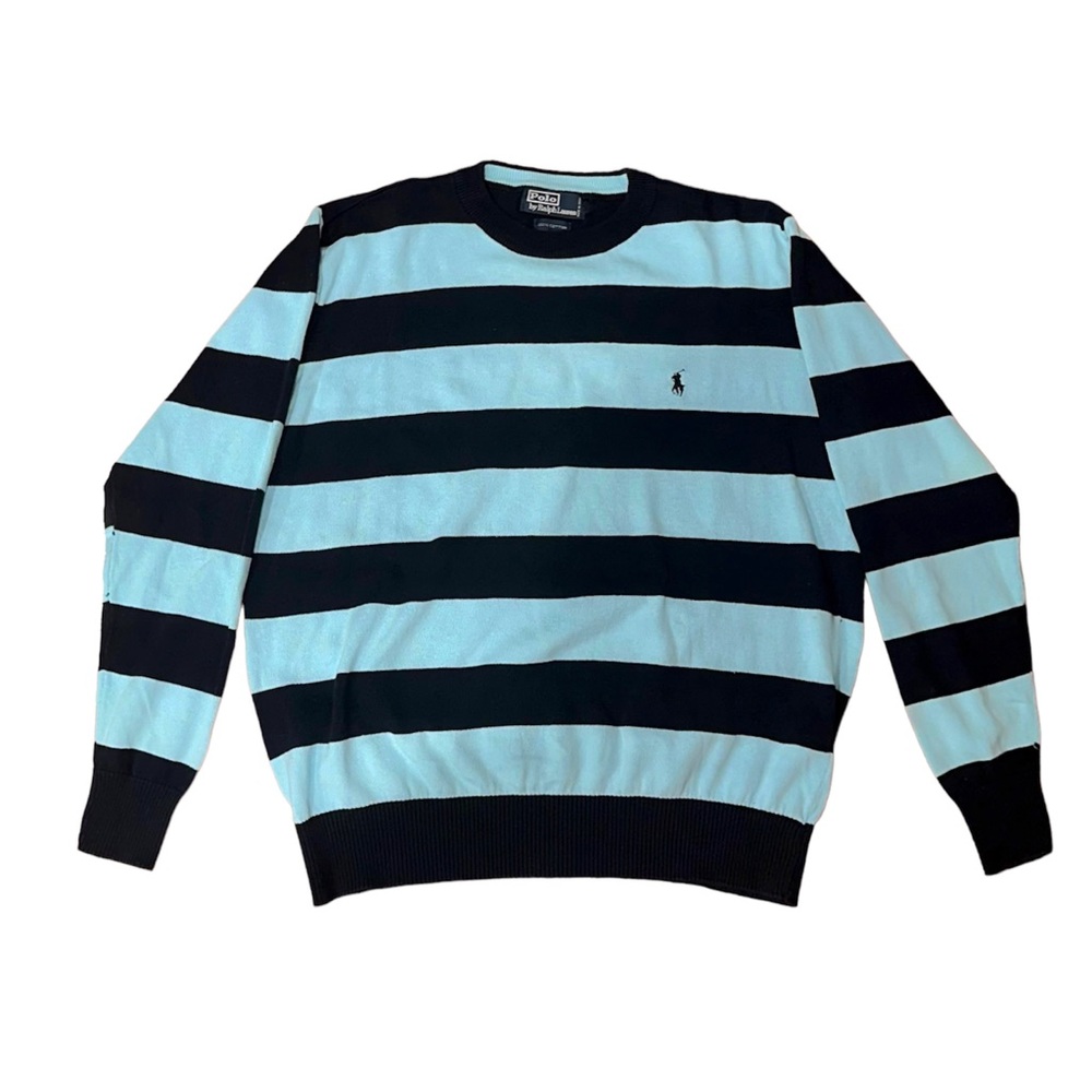 90’s Polo by Ralph Lauren Embroidered Striped Sweater - Picture 3 of 4
